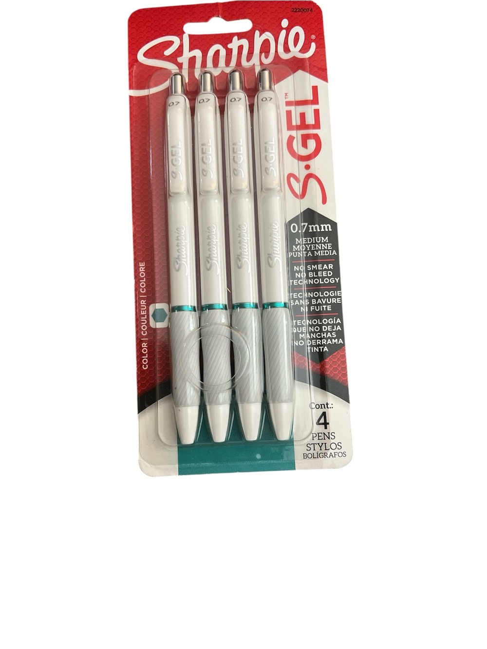 S-Gel 0.7mm White Barrel Gel Pens - Pack of 4